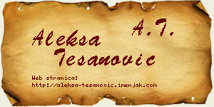 Aleksa Tešanović vizit kartica